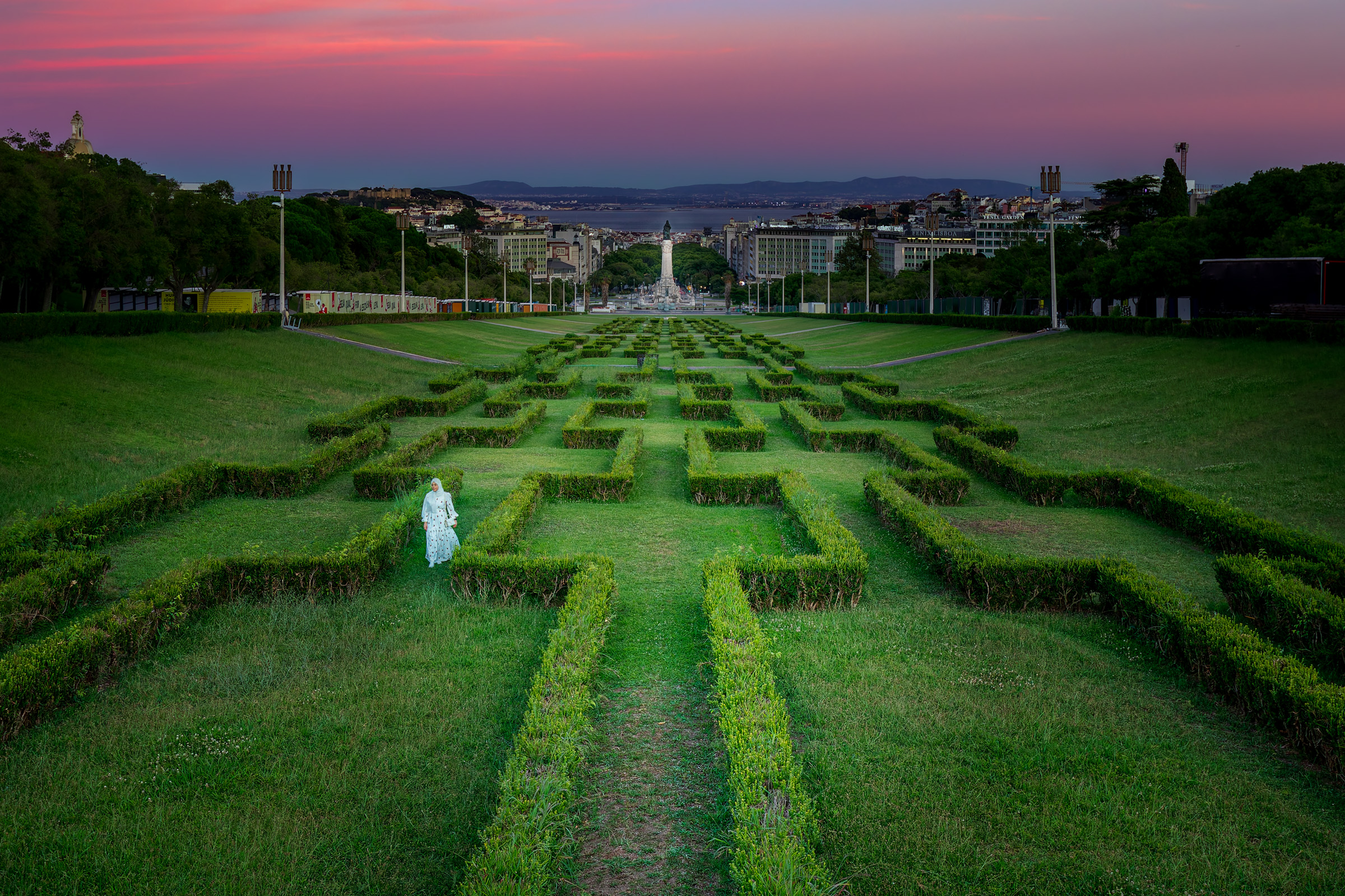 Sunset over Parque Eduardo VII, Lisboa